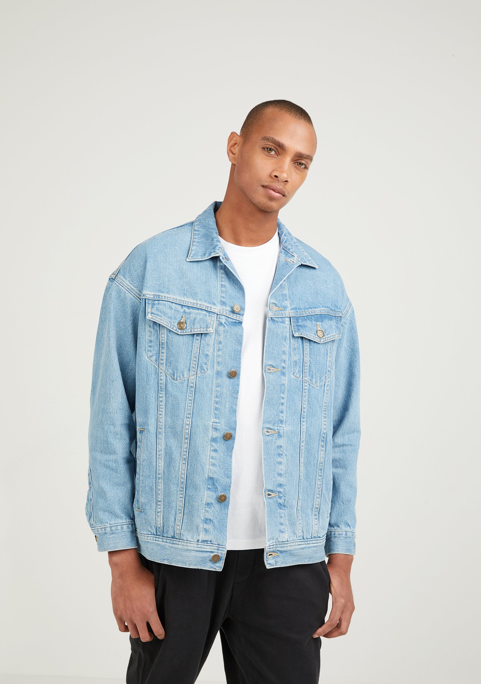 Vintage Light Wash Denim Jacket with Holographic Foil | VENIM