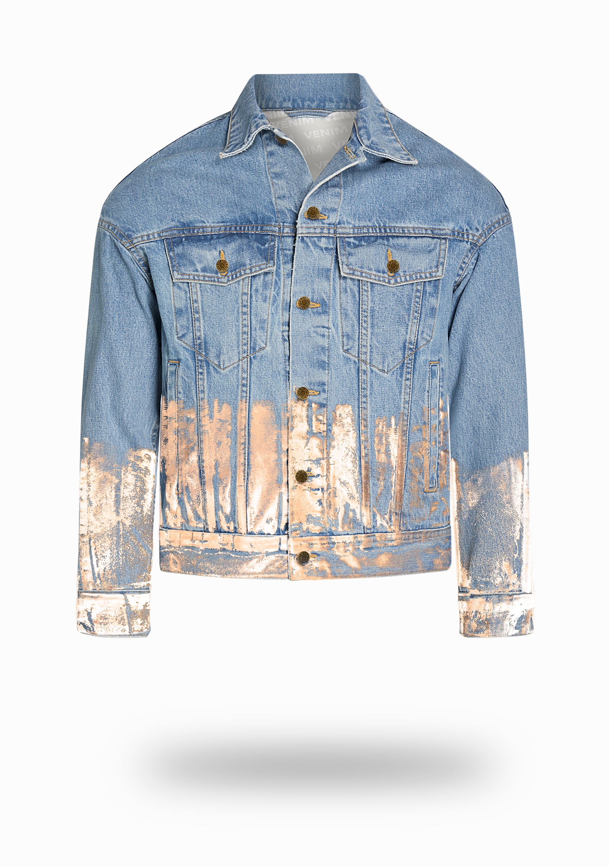 Rose gold jean jacket clearance